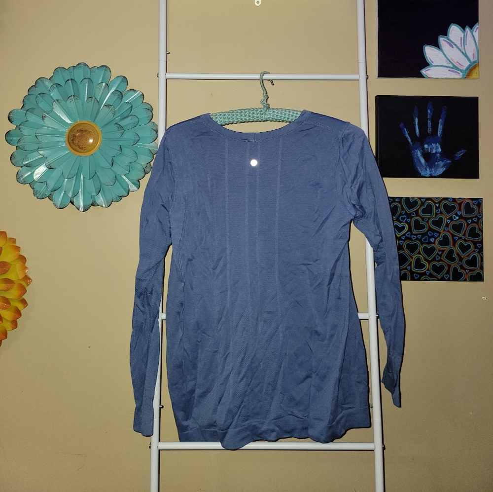 Blue long sleeve athletic top
